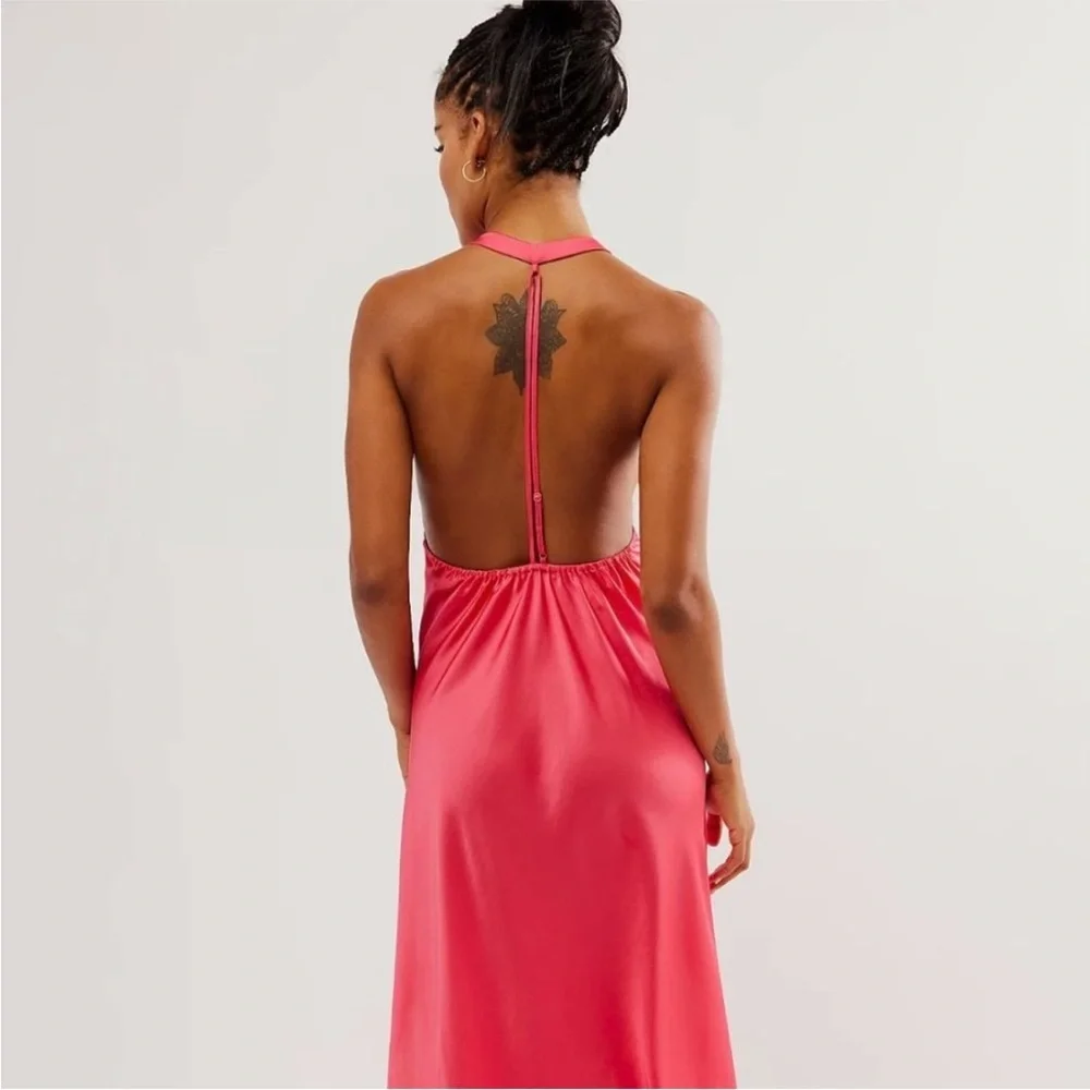 NEW Free People Happy Hour Midi Slip Strawberry Spritz